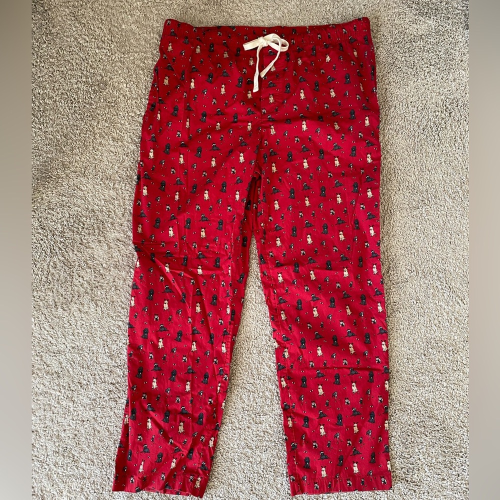 Vineyard Vines Red Dog Santa Reindeer Print Pajama Pants